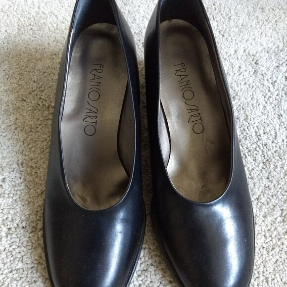 Pranco Sarto - Size 7.5 M Black Genuine Leather Timeless Elegant Classic Pump - Picture 2 of 5